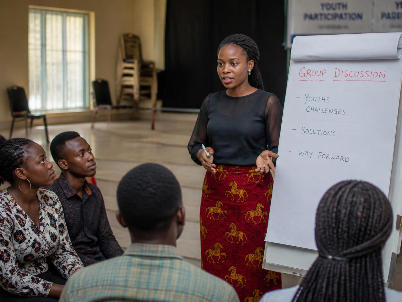 Young leaders in a community training session