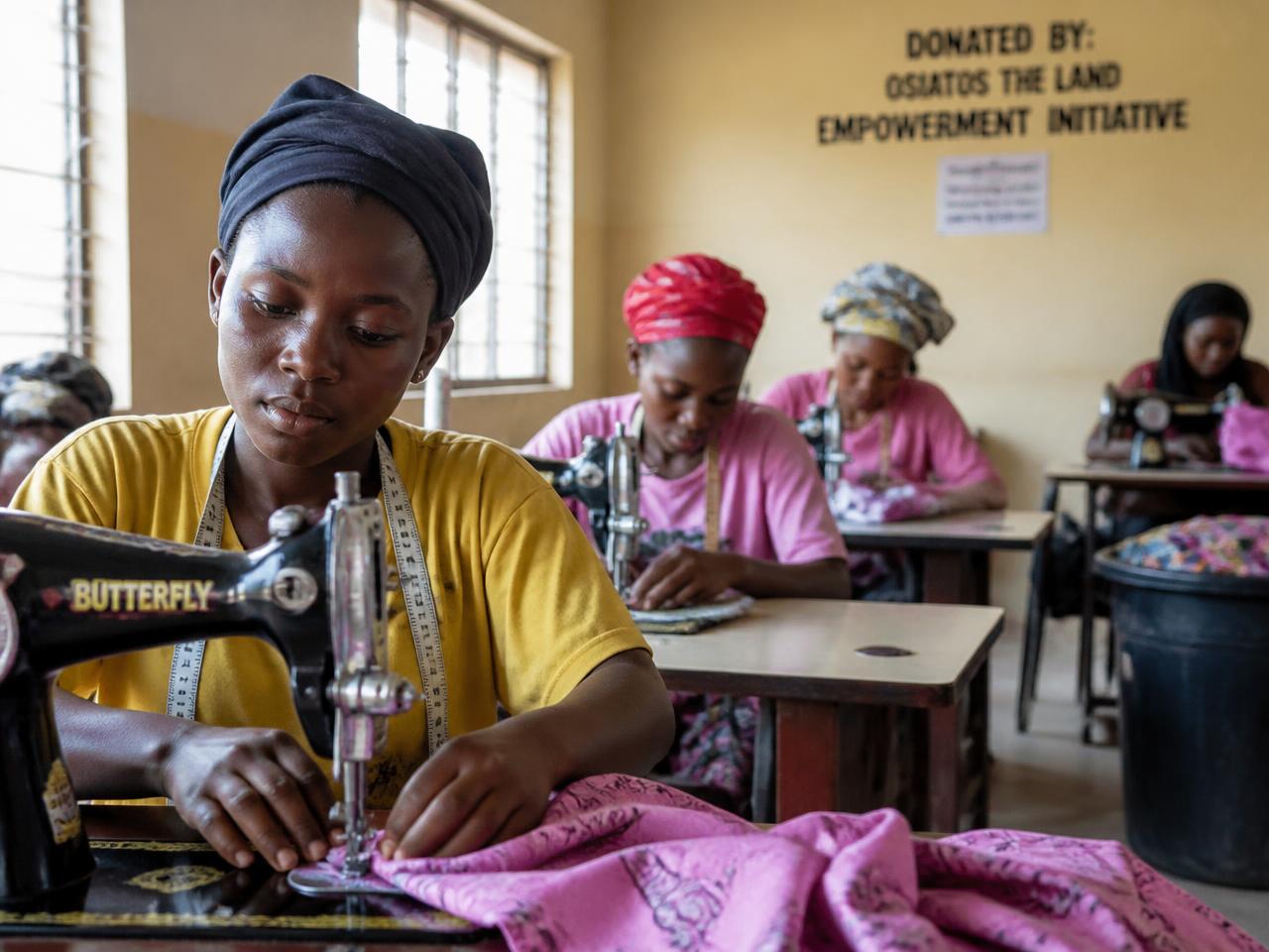 Young people learning practical vocational skills